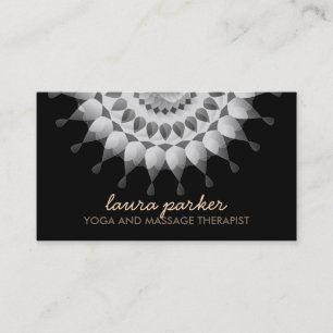 Elegant Lotus Flower Logo Yoga Healing Health Visitekaartje