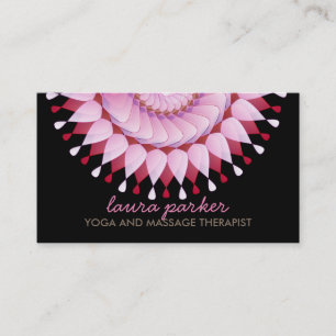 Elegant Lotus Flower Logo Yoga Healing Health Visitekaartje