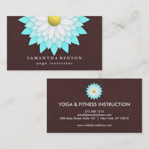 Elegant Lotus Flower Logo Yoga Instructor Visitekaartje