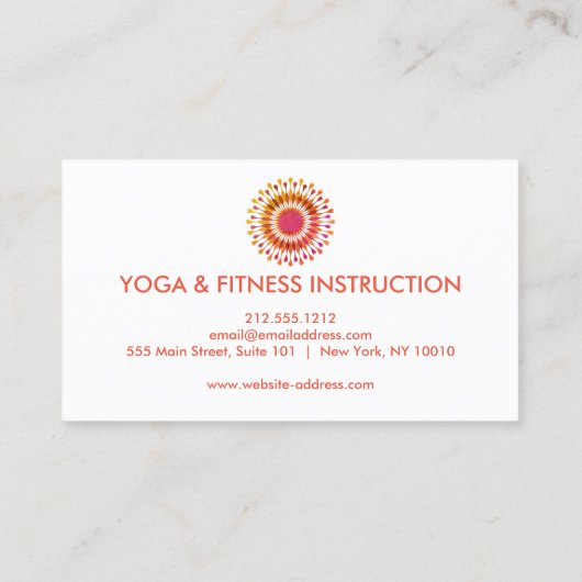Elegant Lotus Flower Logo Yoga Instructor Visitekaartje (Achterkant)