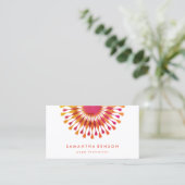 Elegant Lotus Flower Logo Yoga Instructor Visitekaartje (Staand voorkant)