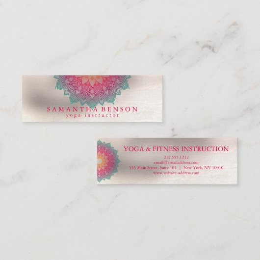 Elegant Lotus Flower Logo Yoga Mini Visitekaartje (Voorkant / Achterkant)