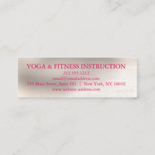 Elegant Lotus Flower Logo Yoga Mini Visitekaartje (Achterkant)