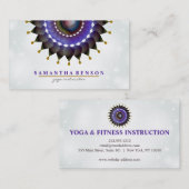 Elegant Lotus Flower Logo Yoga Paarse Achtergrond Visitekaartje (Voorkant / Achterkant)
