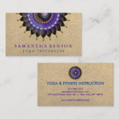 Elegant Lotus Flower Logo Yoga Paarse Achtergrond Visitekaartje (Voorkant / Achterkant)