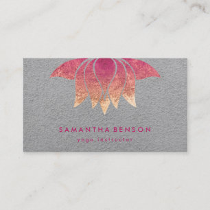 Elegant Lotus Flower Logo Yoga Paarse Achtergrond Visitekaartje