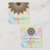 Elegant Lotus Flower Logo Yoga Square Business Aut Vierkante Visitekaartje (Voorkant / Achterkant)