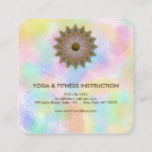 Elegant Lotus Flower Logo Yoga Square Business Aut Vierkante Visitekaartje (Achterkant)