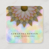 Elegant Lotus Flower Logo Yoga Square Business Aut Vierkante Visitekaartje (Voorkant)