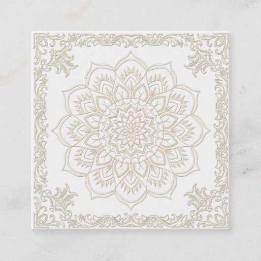 Elegant Lotus Flower Logo Yoga Vierkante Visitekaartje (Voorkant)