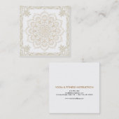 Elegant Lotus Flower Logo Yoga Vierkante Visitekaartje (Voorkant / Achterkant)