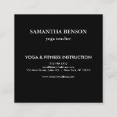 Elegant Lotus Flower Logo Yoga Vierkante Visitekaartje (Achterkant)