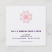 Elegant Lotus Flower Logo Yoga Vierkante Visitekaartje (Achterkant)