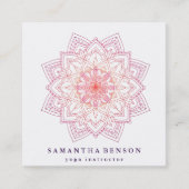 Elegant Lotus Flower Logo Yoga Vierkante Visitekaartje (Voorkant)