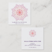 Elegant Lotus Flower Logo Yoga Vierkante Visitekaartje (Voorkant / Achterkant)
