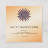 Elegant Lotus Flower Logo Yoga Vierkante Visitekaartje (Achterkant)