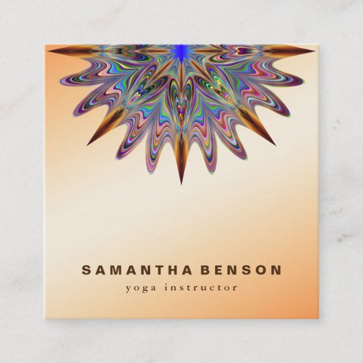 Elegant Lotus Flower Logo Yoga Vierkante Visitekaartje (Voorkant)