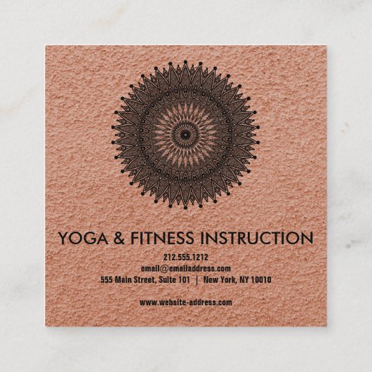 Elegant Lotus Flower Logo Yoga Vierkante Visitekaartje (Achterkant)