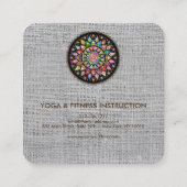 Elegant Lotus Flower Logo Yoga Vierkante Visitekaartje (Achterkant)