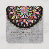 Elegant Lotus Flower Logo Yoga Vierkante Visitekaartje (Voorkant)