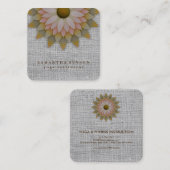 Elegant Lotus Flower Logo Yoga Vierkante Visitekaartje (Voorkant / Achterkant)
