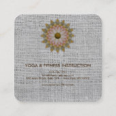 Elegant Lotus Flower Logo Yoga Vierkante Visitekaartje (Achterkant)