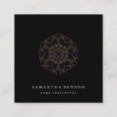 Elegant Lotus Flower Logo Yoga Vierkante Visitekaartje (Voorkant)