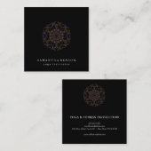 Elegant Lotus Flower Logo Yoga Vierkante Visitekaartje (Voorkant / Achterkant)