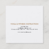 Elegant Lotus Flower Logo Yoga Vierkante Visitekaartje (Achterkant)