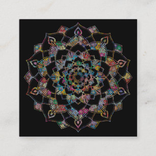 Elegant Lotus Flower Logo Yoga Vierkante Visitekaartje