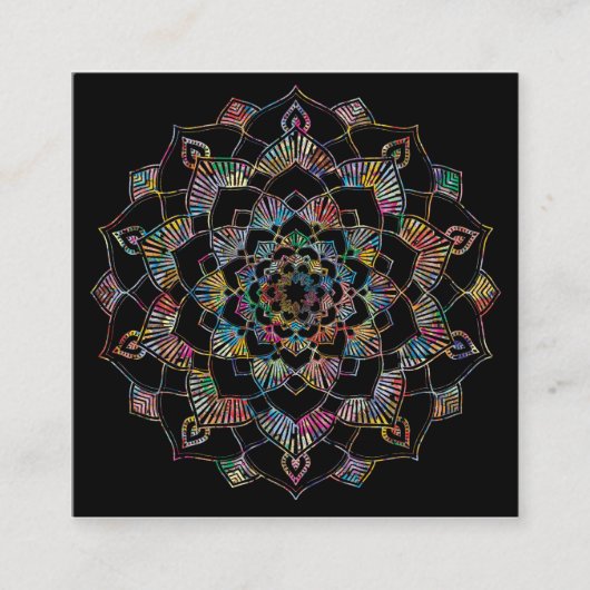 Elegant Lotus Flower Logo Yoga Vierkante Visitekaartje (Voorkant)