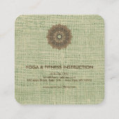 Elegant Lotus Flower Logo Yoga Vierkante Visitekaartje (Achterkant)