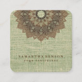 Elegant Lotus Flower Logo Yoga Vierkante Visitekaartje (Voorkant)