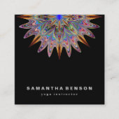 Elegant Lotus Flower Logo Yoga Vierkante Visitekaartje (Voorkant)