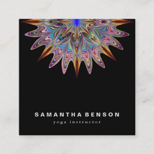Elegant Lotus Flower Logo Yoga Vierkante Visitekaartje (Voorkant)