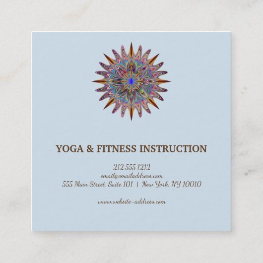 Elegant Lotus Flower Logo Yoga Vierkante Visitekaartje (Achterkant)