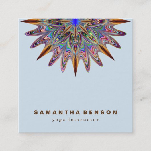 Elegant Lotus Flower Logo Yoga Vierkante Visitekaartje (Voorkant)