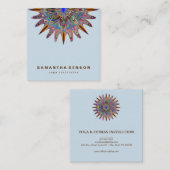 Elegant Lotus Flower Logo Yoga Vierkante Visitekaartje (Voorkant / Achterkant)