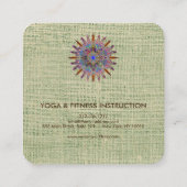 Elegant Lotus Flower Logo Yoga Vierkante Visitekaartje (Achterkant)