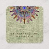 Elegant Lotus Flower Logo Yoga Vierkante Visitekaartje (Voorkant)