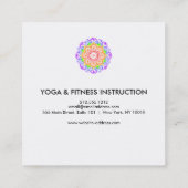 Elegant Lotus Flower Logo Yoga Vierkante Visitekaartje (Achterkant)