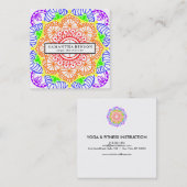 Elegant Lotus Flower Logo Yoga Vierkante Visitekaartje (Voorkant / Achterkant)