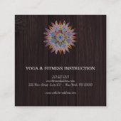 Elegant Lotus Flower Logo Yoga Vierkante Visitekaartje (Achterkant)