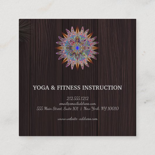 Elegant Lotus Flower Logo Yoga Vierkante Visitekaartje (Achterkant)