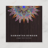 Elegant Lotus Flower Logo Yoga Vierkante Visitekaartje (Voorkant)