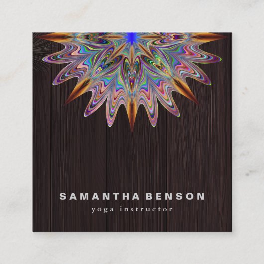 Elegant Lotus Flower Logo Yoga Vierkante Visitekaartje (Voorkant)