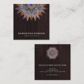 Elegant Lotus Flower Logo Yoga Vierkante Visitekaartje (Voorkant / Achterkant)