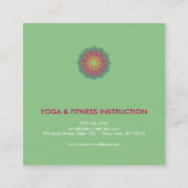 Elegant Lotus Flower Logo Yoga Vierkante Visitekaartje (Achterkant)