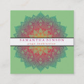 Elegant Lotus Flower Logo Yoga Vierkante Visitekaartje (Voorkant)