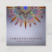 Elegant Lotus Flower Logo Yoga Vierkante Visitekaartje (Voorkant)